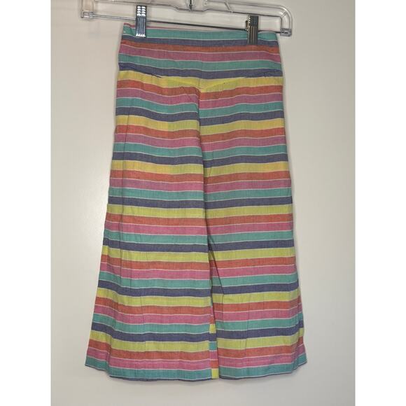 Peas And Queues Striped Girls Cotton Linen culottes Pants Size 6 NWOT - Picture 1 of 3